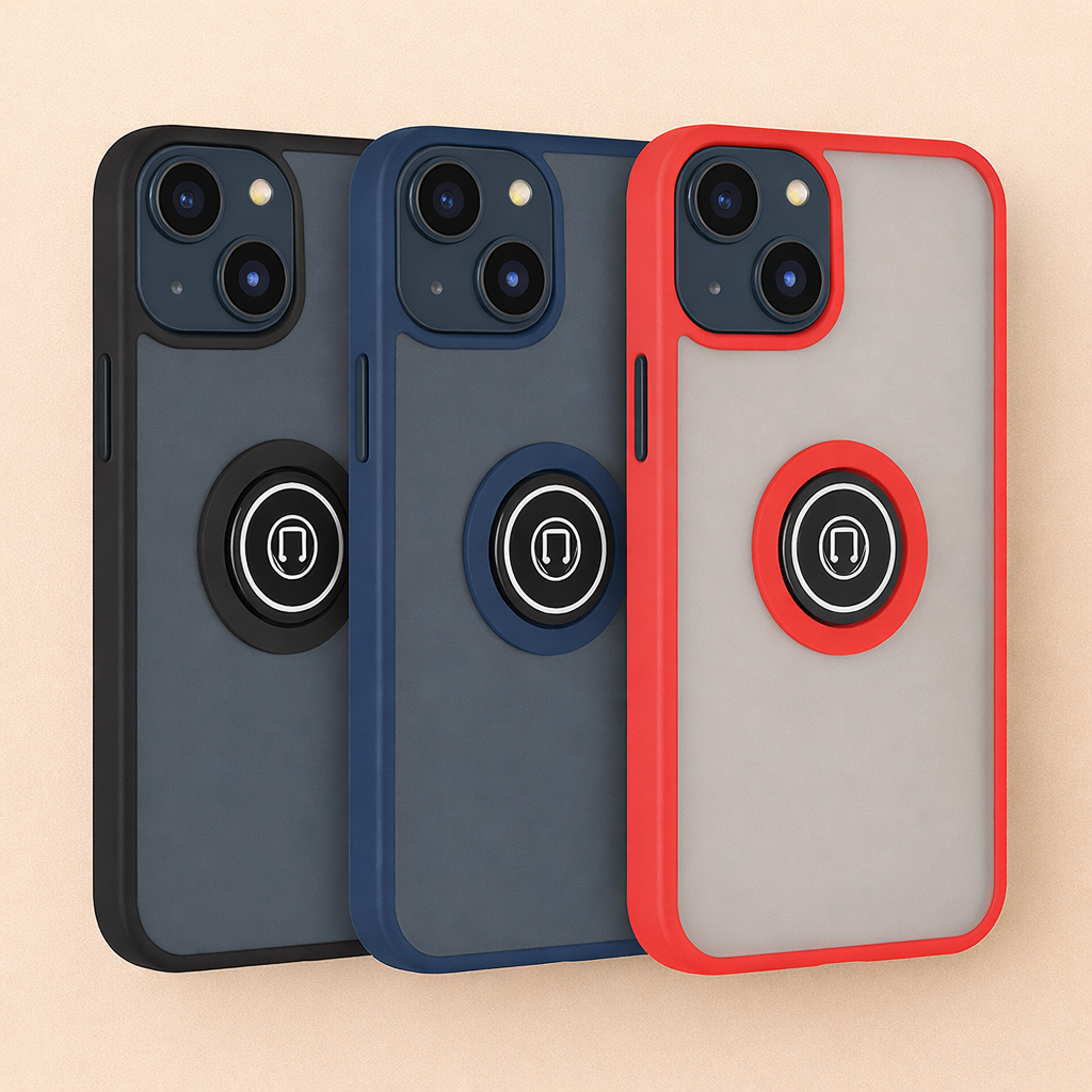 Coque Bague Rigide de Couleur - IPhone 14 + et 15 +
