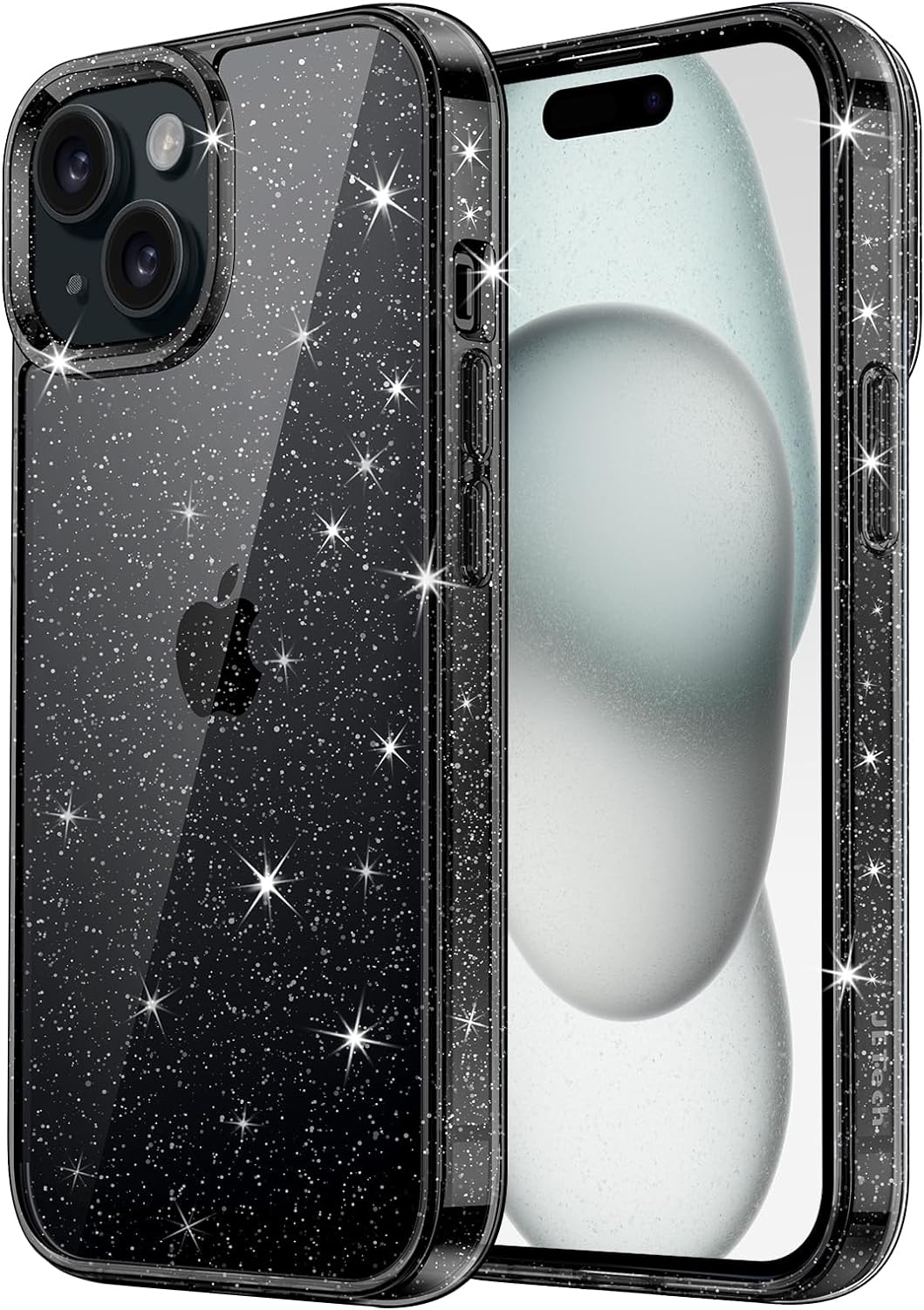 Coque Paillette Transparente noire - iPhone 12