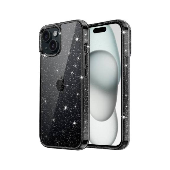 Coque Paillette Transparente noire - iPhone 13
