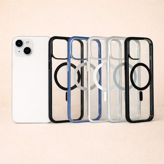 Coque Transparente MagSafe Rigide avec Bord de Couleur - IPhone 14 + et 15 +