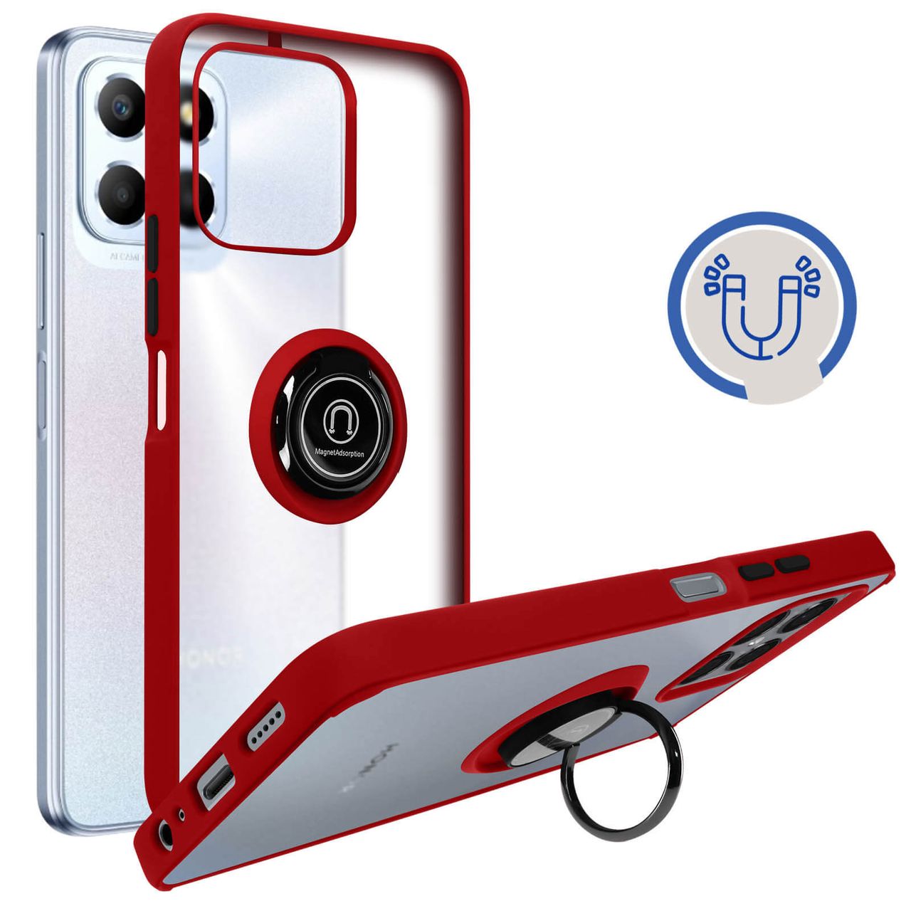 Coque bague magnétique rouge - REDMI NOTE 13 PRO 5g