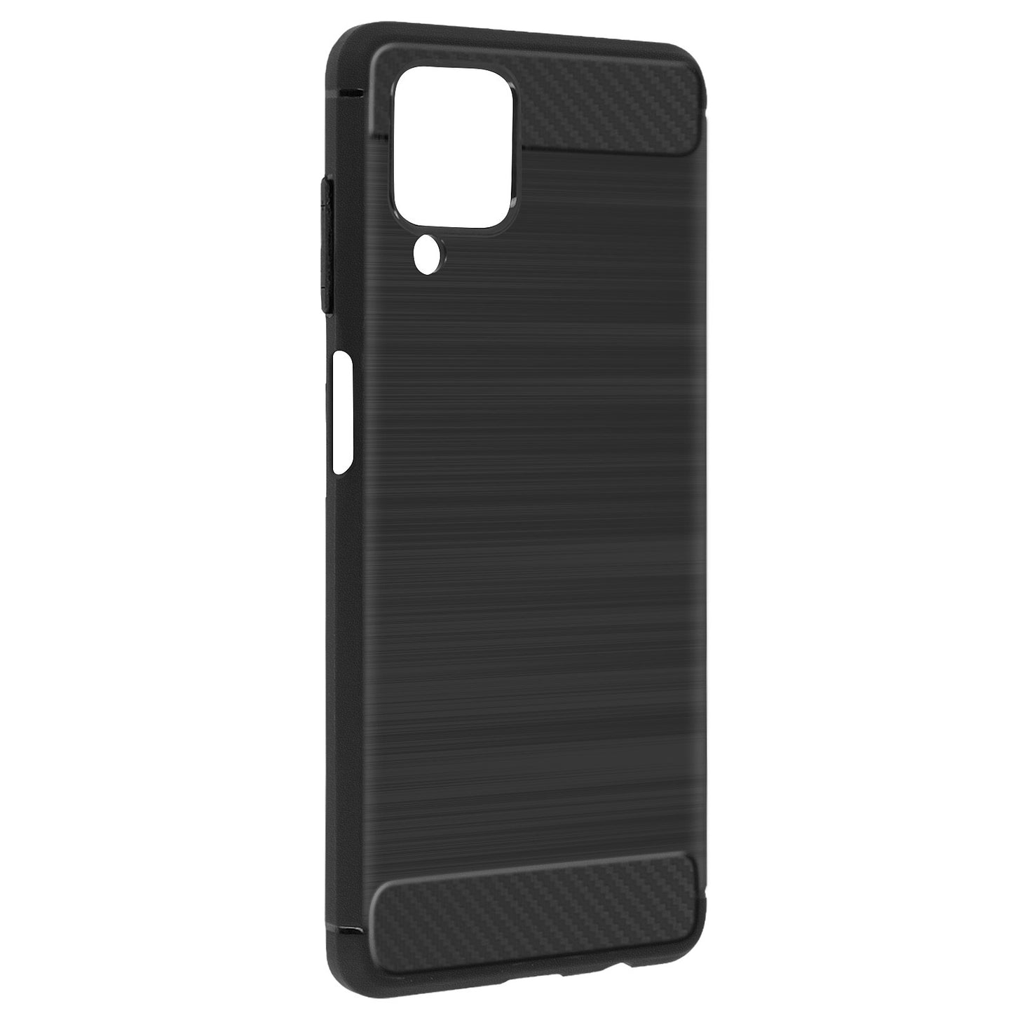 Coque carbone SAMSUNG A12 EN SILICONE NOIR