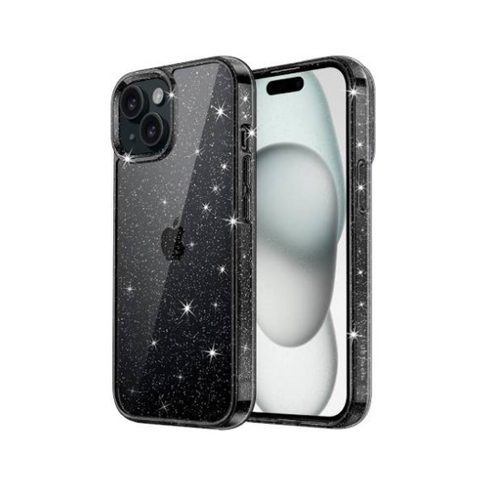 Coque Paillette Transparente noire - iPhone 15