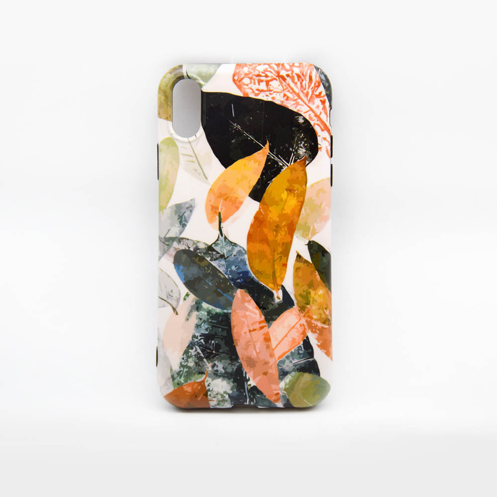 Coque motif feuilles marron IPhone XR